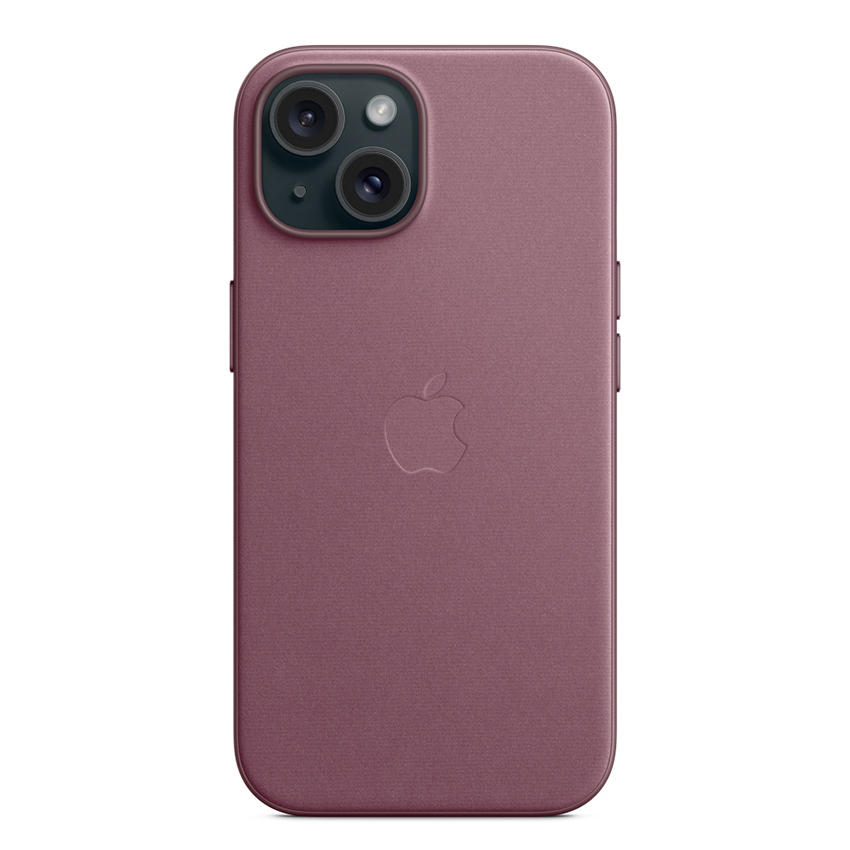 Apple FineWoven etui z MagSafe do iPhone 15 (rubinowa morwa)