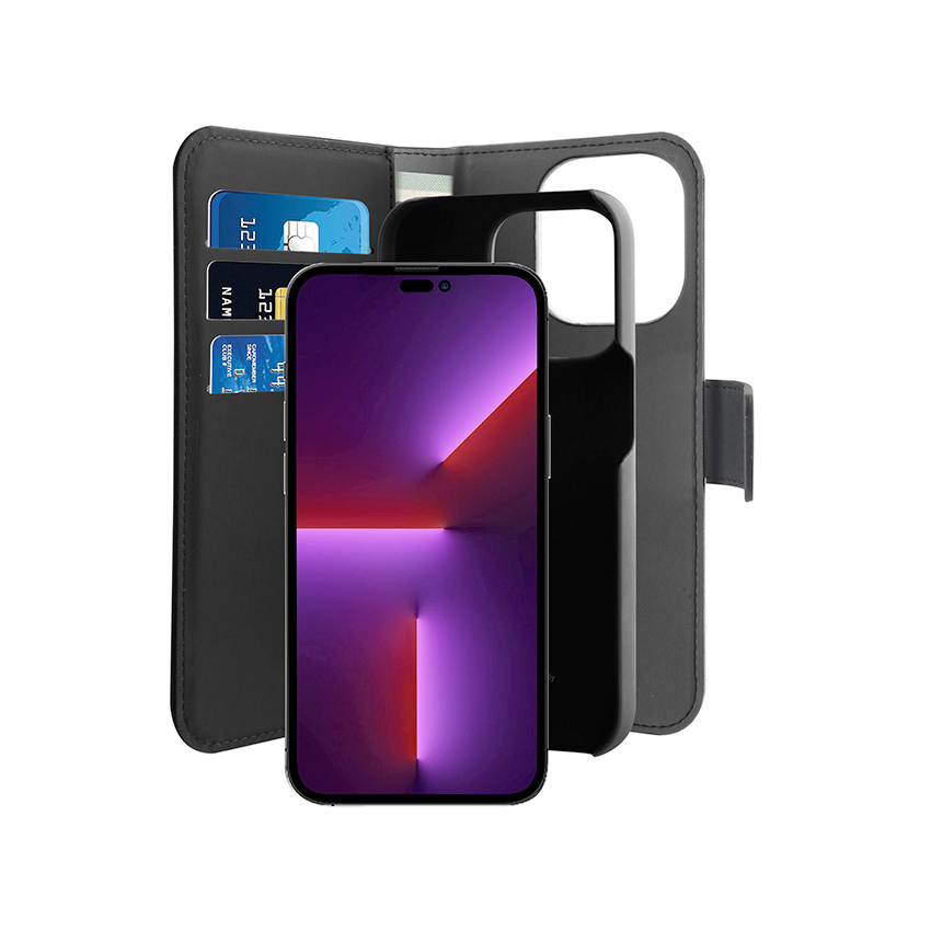 PURO Wallet Detachable etui 2w1 iPhone 14 Pro Max (czarny)