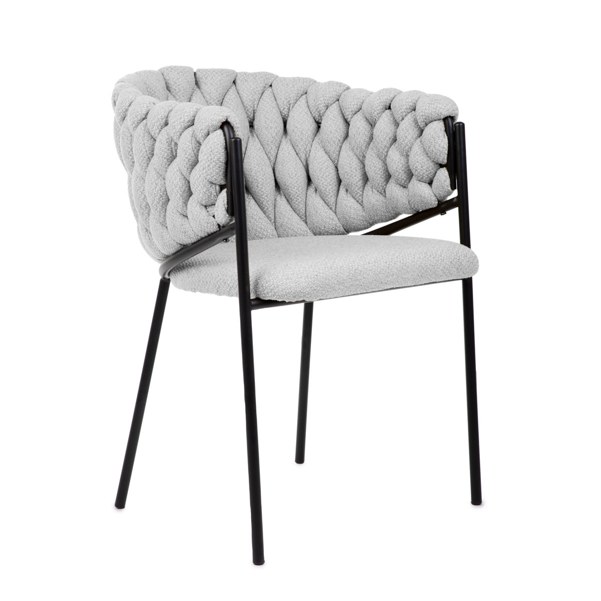Stylowe krzesło MERLE w tkaninie szare GLAMOUR 57x59x78 cm HOMLA