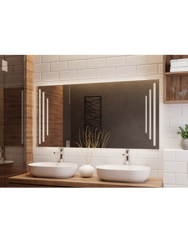 Lustro łazienkowe prostokątne z podświetleniem - ALIS LED, Wymiar (orientacja pozioma) : 60x120