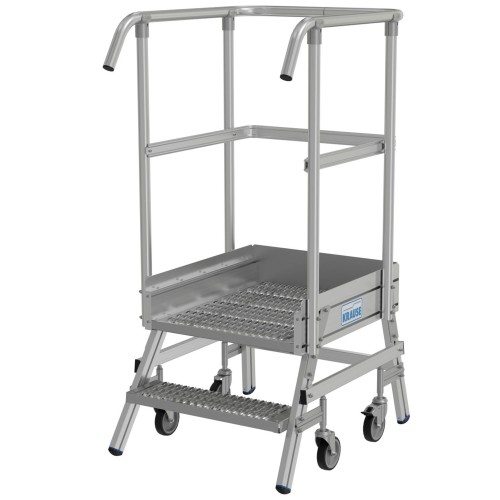 KRAUSE Podest jezdny 2 stopniowy z jednostronnym wejściem, stopniami z kraty o klasie poślizgu R13 820976