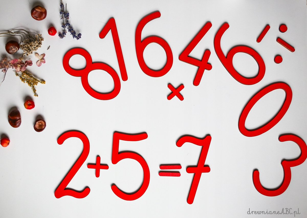 Ruchome cyfry - drewniane malowane