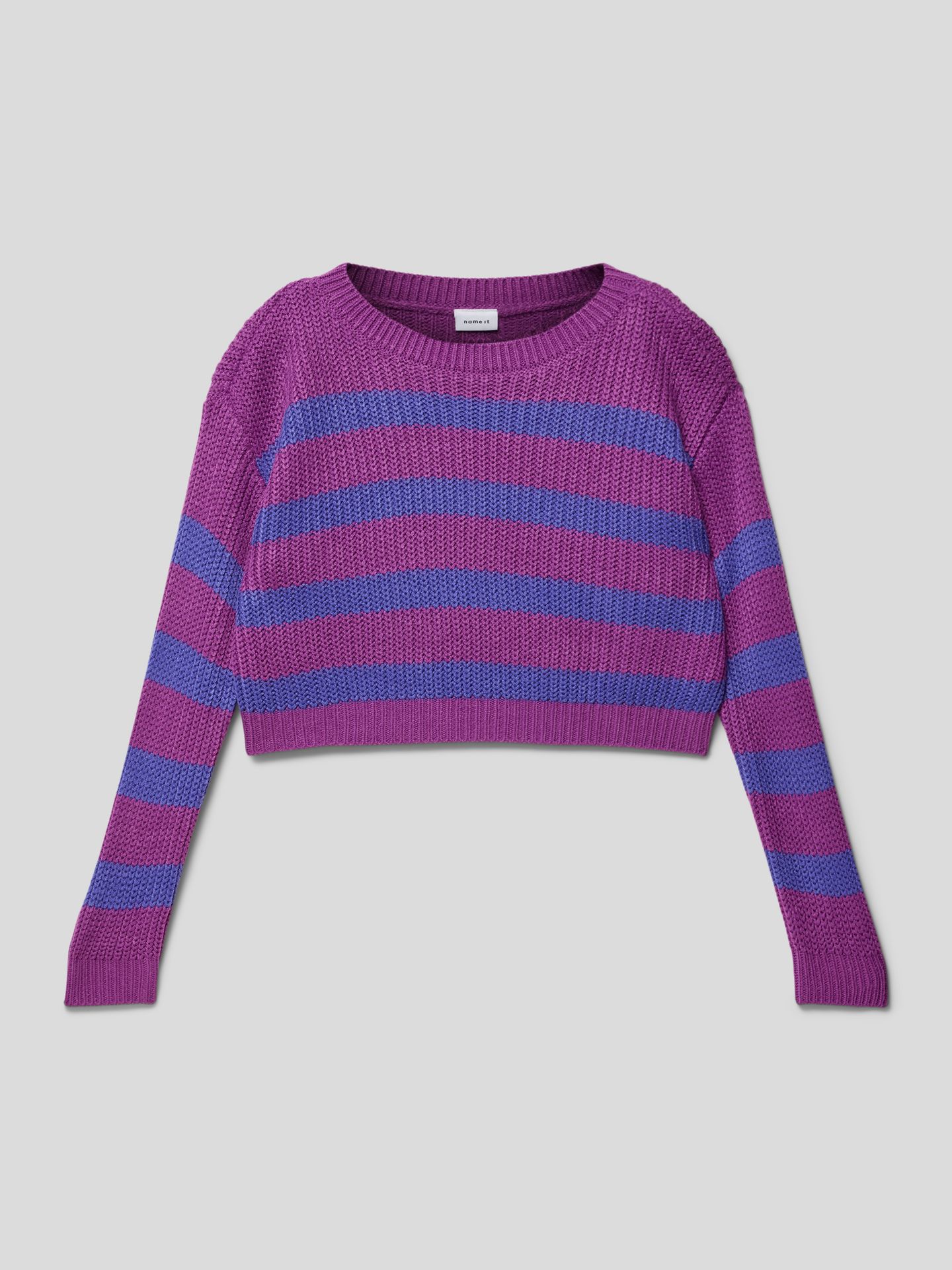 Sweter z dzianiny w paski