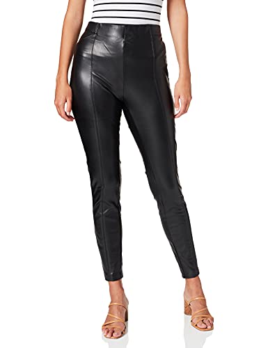ONLY Legginsy damskie sztuczna skóra, czarny, XS