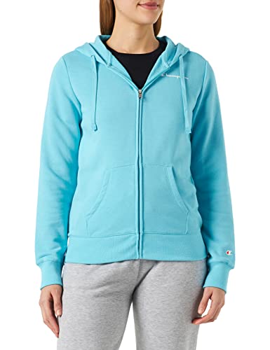 Champion Damska bluza z kapturem Legacy American Classics Powerblend Terry małe logo na zamek błyskawiczny bluza z kapturem, błękitna, XS