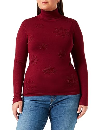 Sidona Damski damski sweter z dzianiny z golfem 10430489, wiśniowo-czerwony, XL/XXL, czerwony (Kirschrot), XL-XXL