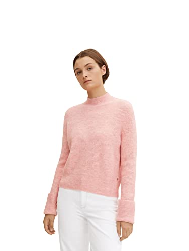 TOM TAILOR Denim Damski Sweter z wywiniętymi rękawami 1033056, 30374 - Soft Pink Melange, S
