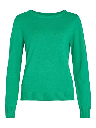 Vila Damski sweter Viril O-Neck L/S Knit Top Noos, Kelly Green/Szczegóły: ciemny melanż, S