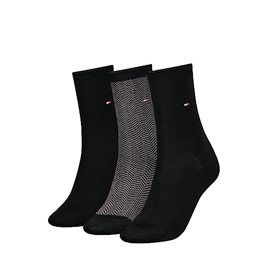 Tommy Hilfiger Skarpety damskie w pudełku prezentowym, Czarny, 36-38 EU