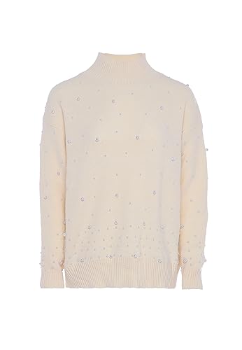 Nascita Damski sweter z cekinami, elegancki sweter akryl Wełna BIAŁA rozmiar XL/XXL, biały (wollweiss), XL