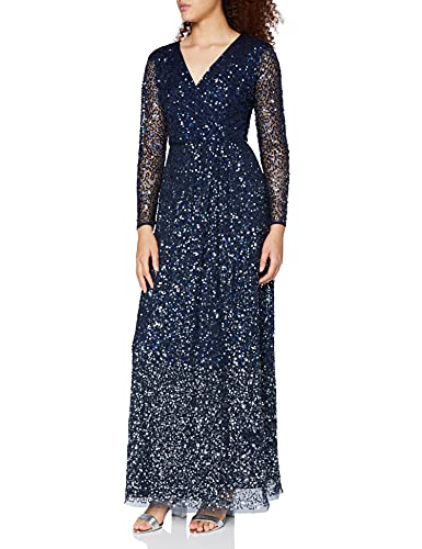 Amelia Rose Damska sukienka Phoenix Embellished Maxi Dress na specjalne okazje, Piwonia w kolorze granatowym, 32