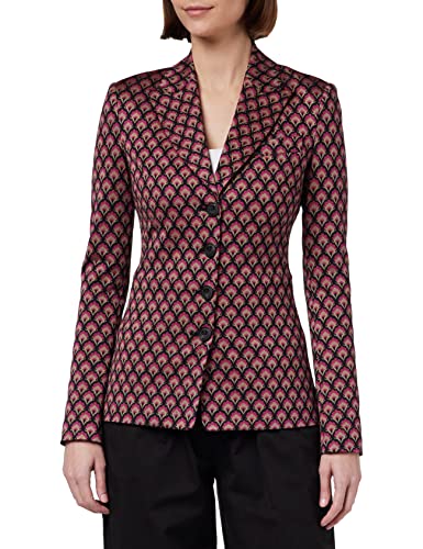 Pinko Damska kurtka garniturowa Enriqueta Giacca Jersey Jacqua, Nfb_Nero-Fuxia beżowy, 46N