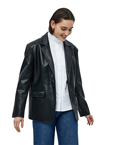 Minus Damska bluza Zera PU czarna, 14
