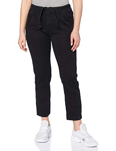 Urban Classics Damskie spodnie jeansowe chinosy z wysokim stanem, Czarny, M