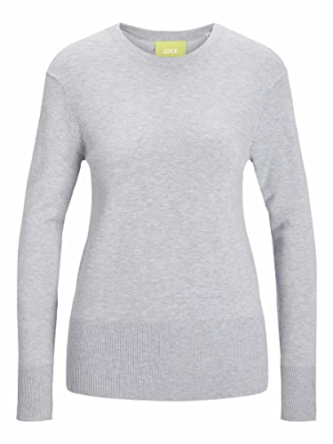 JACK & JONES Sweter damski Jjxx Jxlara Ls Soft Crew Neck Knit Noos, jasnoszary melanżowy, XL