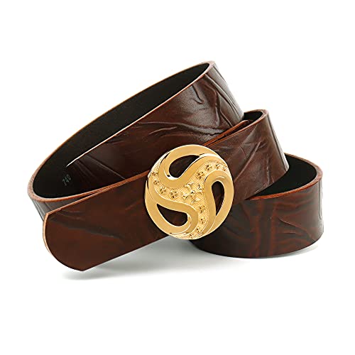 Anthoni Crown Unisex pasek skórzany pasek, ciemnobrązowy, 110