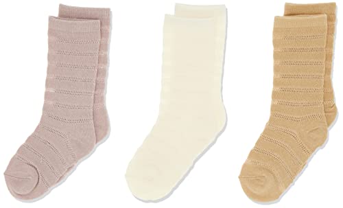 NAME IT Baby Girls NBFHINA 3P Knee Lil skarpety, Pebble, 74-80, kamyk, 74/80 cm
