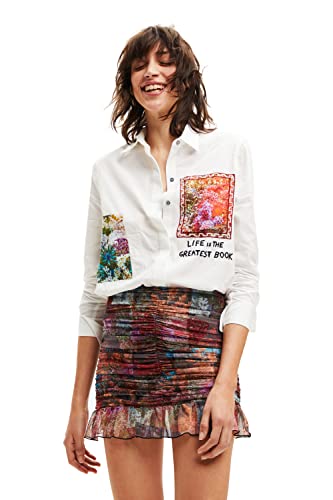 Desigual Damska koszulka z długim rękawem, biały, XS