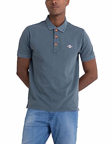 Replay Męska koszulka polo z krótkim rękawem z bawełny, niebieska (Sugar Paper 188), XL, Sugar Paper 188, XL