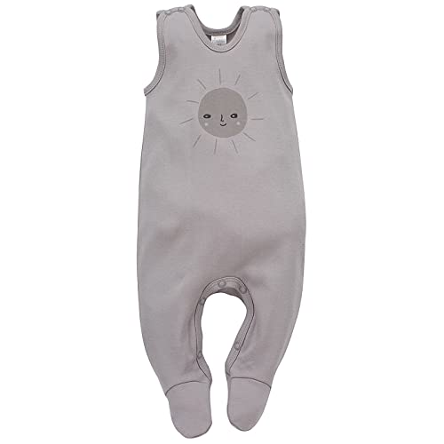 Pinokio Dziecięcy kombinezon Hello, 100% cotton grey with suns, unisex rozm. 50-68 (56), szary, 56