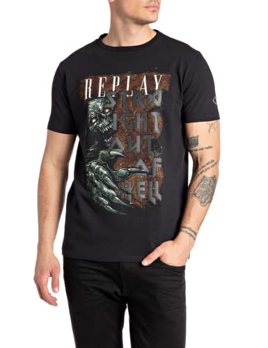Replay Męski T-shirt M6303, czarny, S