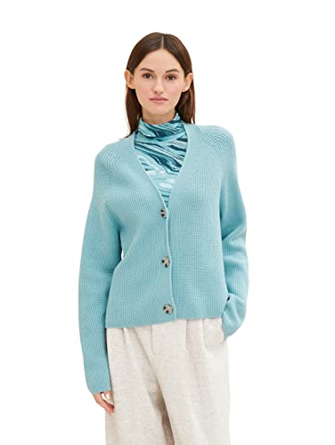 TOM TAILOR Denim Damski Basic Kardigan 1030000, 30271 - Bright Reef Blue, XL
