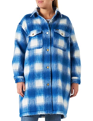 Wrangler Pluszowa wełniana kurtka damska, Daphne Blue., XL