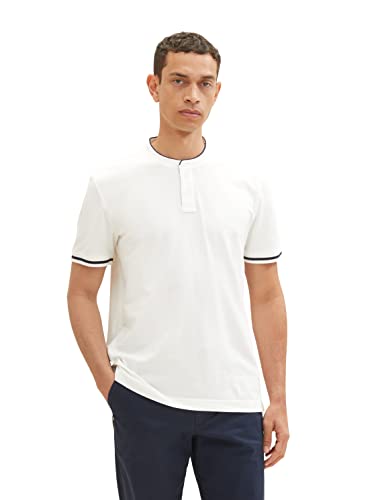 TOM TAILOR Męska koszulka polo, 1036369, biała, XXL, 10332 – Off White, XXL