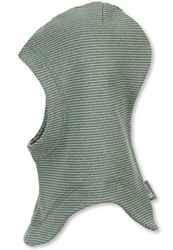 Sterntaler Unisex dziecięca czapka szalowa, czapka w paski, zielony, 47