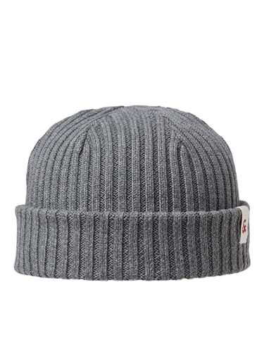 JACK & JONES Męska czapka RDD Knit Short Beanie NOOS, Szary melanż 1, jeden rozmiar
