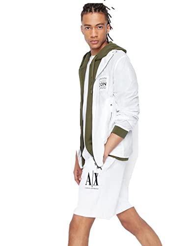 Armani Exchange Męskie logo z przodu, regulowane stringi na co dzień, biały, L