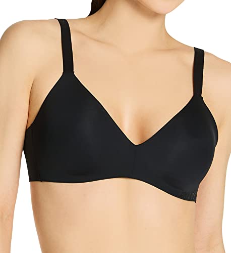 DKNY Damski nowoczesny biustonosz sportowy Lace Unlined Demi Bra, czarny, 65D