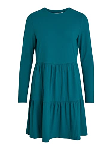 Vila Sukienka damska VIWONDA L/S Tiered Dress/SU, Shaded Spruce, M, Shaded Spruce, M