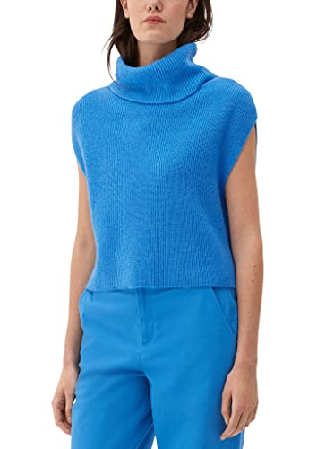 s.Oliver Damski sweter z kołnierzem szalowym, Niebieski 5547, 32