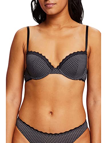 ESPRIT Damski damski biustonosz z mikro nadrukiem Par Classic Padded Bra, 003, 75A