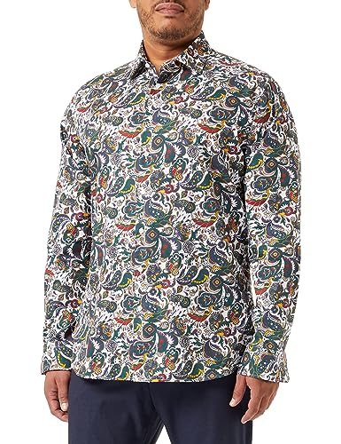 Seidensticker Męska koszula z długim rękawem o dopasowanym kroju, zielony, 39