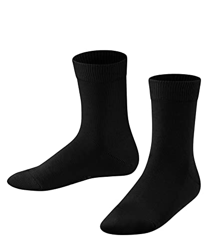 FALKE Uniseks - dzieci Skarpety Family K SO Zrównoważona Bawełna jednokolorowe 1 Para, Czarny (Black 3000), 23-26 (2-3 lata)
