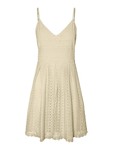 VERO MODA Damska plisowana sukienka VMHONEY LACE Pleated Singlet Dress EXP, Sandshell., L