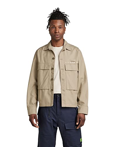 G-STAR RAW Męska kurtka z kapturem Pocketony Service, Beżowy (domek na drzewie C960-c941), S