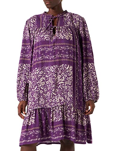 Replay Sukienka damska, 010 czarny/złoty/morski/wielbłądzi, L