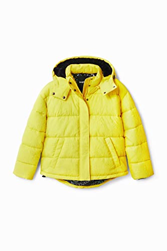 Desigual Damski wyściełany krótki płaszcz, ŻÓŁTY, XXL