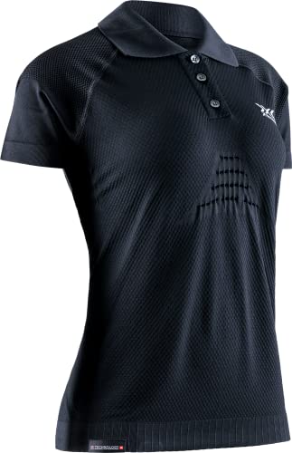 X-Bionic Damska koszulka polo Invent 4.0 z krótkim rękawem, czarny/antracytowy, S, Czarny/antracytowy, S