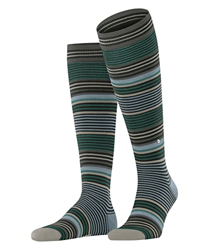 Burlington Mężczyźni Podkolanówki Stripe M KH Wełna długie z wzorem 1 Para, Czarny (Black 3002), 40-46