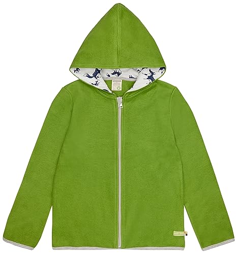 loud + proud Dziecięca kurtka polarowa z certyfikatem GOTS, kolor trawy, 158/164, trawa, 158-164