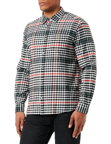 s.Oliver męska koszula w kratkę, regularny krój, biała, XL, biały, XL