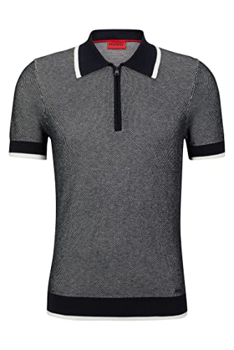HUGO sweter męski dzianinowy, Navy410, S
