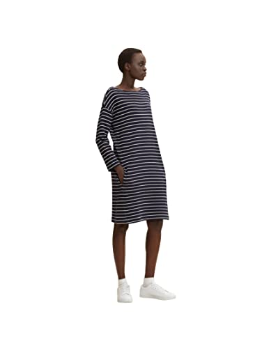 TOM TAILOR Damski Sukienka z dżerseju w paski 1032514, 30468 - Navy Offwhite Stripe, 36