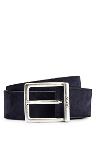 BOSS Męski pasek Rudy-Sd Sz35 z kwadratową klamrą z zamszu, NIEBIESKI, 105