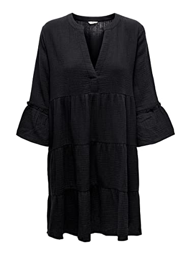 ONLY Damska tunika ONLThyra Peplon Dress letnia sukienka z rękawami 3/4, Phantom, S