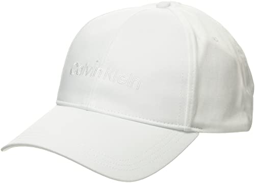 Calvin Klein Męska czapka z daszkiem Double Line, Jasnobiały, Rozmiar uniwersalny